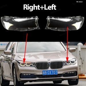 BMW ヘッドライト カバー 7シリーズ G11 G12 フェイスリフト前 2016-2018 クリア ハウジング フロント ヘッドライト レンズ シェルガラスランプカバー - Right and Left