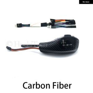 BMW 3 年 LED ギア シフト ノブ自動ギアシフター レバー ハンドル交換 1シリーズ E81 E82 E87 E88 2004-2011 - carbon fiber