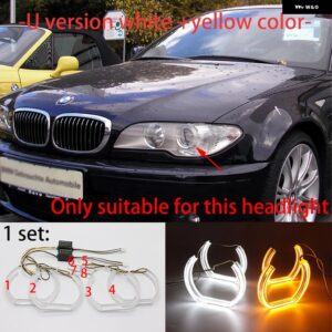 BMW スイッチ バック LED クリスタルエンジェルアイ白とイエローデュアルカラー 3シリーズ E46 325I 330I 1999-2006 - 3.U version