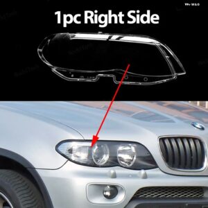 BMW ヘッドライト カバー X5 E53 フェイスリフト 2004-2006 クリア ハウジング フロント ヘッドライト レンズ シェルガラスランプカバー - 1pc Right Side