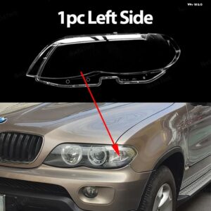 BMW ヘッドライト カバー X5 E53 フェイスリフト 2004-2006 クリア ハウジング フロント ヘッドライト レンズ シェルガラスランプカバー - 1pc Left Side