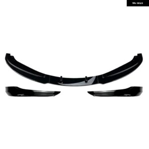 BMW カーボンルック E90 E91 LCI フェイスリフトフロントバンパー リップ スポイラー スプリッター 3シリーズ 325I 330I 2007-2012 トリム カナード リップ - Gloss Black A B
