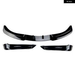 BMW カーボンルック E90 E91 LCI フェイスリフトフロントバンパー リップ スポイラー スプリッター 3シリーズ 320I 325I 330I 2005-2008 カナード リップ - Gloss Black A B