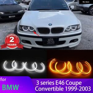 BMW スイッチ バック ライト リング DRL LED エンジェル アイ 3シリーズ E46 クーペ コンバーチブル 99-03 318I 320I 323I 325I ホース蹄形 - 131mm x 4pcs
