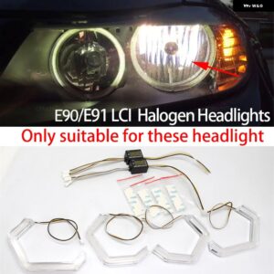 BMW M4 スタイル LED エンジェルアイキット リング ヘッドライト ランプ 3シリーズ E90 E91 2004-2011 高輝度 REDAY ライト ウィンカーライト - Style 1