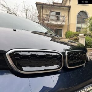 BMW フロントキドニー グリル ステッカー カバー ABS フロントバンパー レーシング グリル 外装 アクセサリー 3シリーズ I3 I01 LCI 2013-2021 - Gloss Black