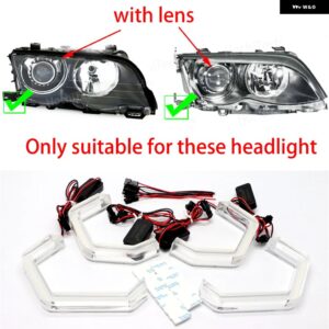 BMW M4 アイコニック スタイル LED クリスタル ホワイト エンジェル アイ キット 3シリーズ E46 316I 318I 320I 323I 325I 328I 330I 318D 329D 339D - Style 2