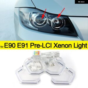 BMW M4 スタイル RGB マルチカラー APP 制御 LED エンジェルアイ 3シリーズ E90 E91 2005-2012 316I 318I 320I 328I 330I 335I 320D - for LCI halogen
