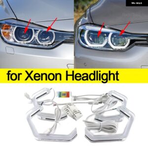 BMW M4 スタイル RGB マルチカラー APP 制御 LED エンジェルアイ 3シリーズ F30 F31 F34 F35 M3 2011-16 318I 320I 328I 330I 318D 320D - for Xenon Headlight