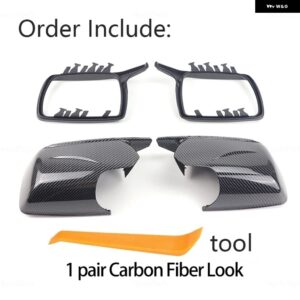 BMW X3 X 3 E83 2003-2010 M LOOK ミラー カバー 交換用バックミラー ケースカバー ツール付き - 1 pair Carbon look