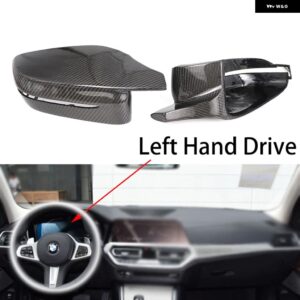 BMW 2021 M4 ルックカーボン交換ドアミラー キャップカバー 3 4 5 7 8シリーズ G20 G22 G23 G26 G30 G11 G12 G14 G15 G16 - Left hand drive
