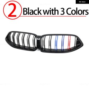 BMW 8シリーズ G14 G15 G16 2019-22 M カラー/グロスブラックフロントバンパー キドニー グリル スタイリング - 2.Black with 3 color
