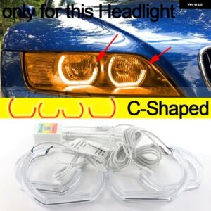 BMW アプリ 制御 RGB マルチカラー DTM クリスタル LED エンジェルアイズ リング デイタイム ランニングライト RETRO Z3 36192 - 4xC Shaped