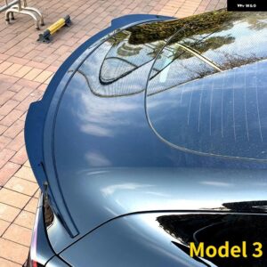 テスラ 車 V スタイル リアルーフ テール ウイング モデルY 2020-2024 モデル3 2017-2023 トランク リップ スポイラー - Model 3 Black