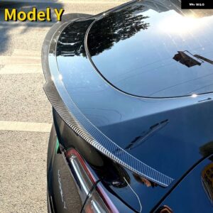テスラ 車 V スタイル リアルーフ テール ウイング モデルY 2020-2024 モデル3 2017-2023 トランク リップ スポイラー - Model Y Black