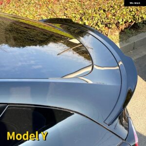 テスラ 車 V スタイル リアルーフ テール ウイング モデルY 2020-2024 モデル3 2017-2023 トランク リップ スポイラー - Model Y Carbon