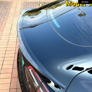 テスラ 車 V スタイル リアルーフ テール ウイング モデルY 2020-2024 モデル3 2017-2023 トランク リップ スポイラー - Model 3 Carbon