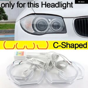 BMW RGB マルチカラー M4 スタイル クリスタル LED エンジェルアイズ キット デイタイム ライト 1シリーズ E81 E82 E87 E88 キセノン ヘッドライト - C Shaped