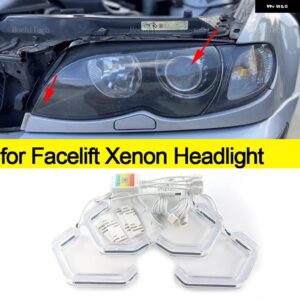 BMW M4 スタイル RGB マルチカラー APP 制御 LED エンジェルアイ 3シリーズ E46 セダン 1999-2005 316I 318I 330I 325I 318D 320D 335I - for LCI xenon