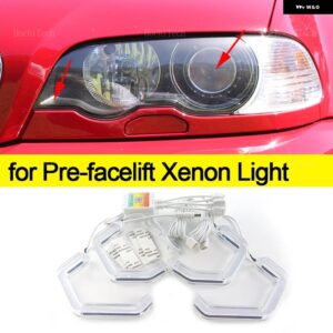 BMW M4 スタイル RGB マルチカラー APP 制御 LED エンジェルアイ 3シリーズ E46 セダン 1999-2005 316I 318I 330I 325I 318D 320D 335I - for LCI halogen