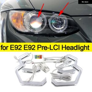 BMW M4 スタイル RGB マルチカラー APP 制御 LED エンジェルアイ E92 E93 クーペコンバーチブルカブリオ M3 2006-2013 325XI 330XI 330XD - pre-lci Headlight