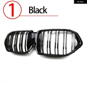 BMW LOOK 車 M カラー/グロスブラック グリル フロントキドニー光沢 2 ライン ダブル スラット X6 G06 2020-23 - 1.Black