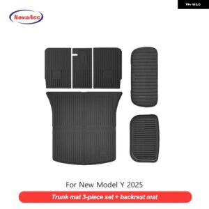 テスラ フロアマット モデルY 2025+ ジュニパー TPE 全ウェザー型 防水 トランク マットライナーノンスリップ車内 - 2 - layer trunk br