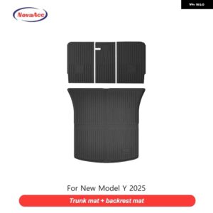 テスラ フロアマット モデルY 2025+ ジュニパー TPE 全ウェザー型 防水 トランク マットライナーノンスリップ車内 - MY trunk- br mats