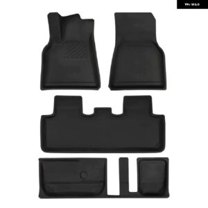 テスラ モデルY 7 人乗りフロアマット トランク マットライナーフルセット全ウェザー 防水 XPE カーゴライナーセット Y 2021-23 - Floor mats