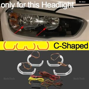 BMW 1シリーズ F20 F21 フェイスリフト 2015-19 APP ダイナミック RGB エンジェルアイズ リングライト DRL ウィンカーライト付き - C Shaped halogen