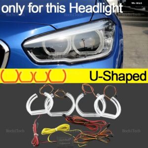 BMW 1シリーズ F20 F21 フェイスリフト 2015-19 APP ダイナミック RGB エンジェルアイズ リングライト DRL ウィンカーライト付き - C Shaped xenon