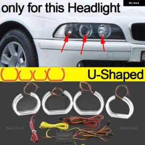 BMW 5シリーズ E39 525I 528I 530I 540I 1997-2003 アプリダイナミック RGB エンジェルアイリングライト DRL ウィンカーライト付き - U Shaped lci