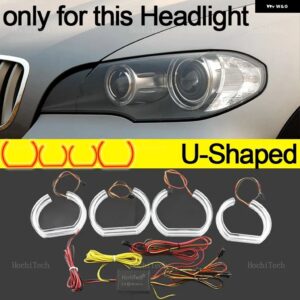 BMW X5 E70 2007-13 アプリダイナミック RGB エンジェルアイリングライト DRL ウィンカーライト付き - U Shaped