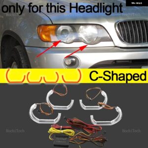 BMW X5 E53 フェイスリフト前 36586 アプリダイナミック RGB エンジェルアイリングライト DRL ウィンカーライト付き - C Shaped