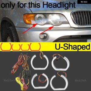 BMW X5 E53 フェイスリフト前 36586 アプリダイナミック RGB エンジェルアイリングライト DRL ウィンカーライト付き - U Shaped