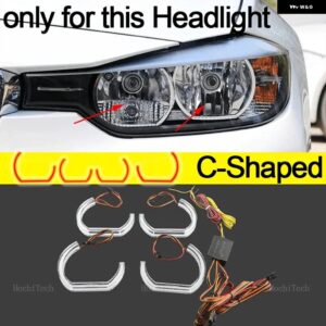 BMW 3シリーズ F30 F31 F34 2012-16 APP ダイナミック RGB エンジェルアイズ リングライト DRL ウィンカーライト付き - C Shaped halogen