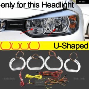 BMW 3シリーズ F30 F31 F34 2012-16 APP ダイナミック RGB エンジェルアイズ リングライト DRL ウィンカーライト付き - U Shaped halogen