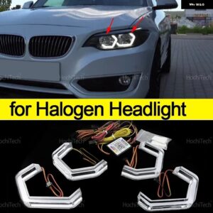 BMW 2シリーズ F22 F23 F87 M2 プレフェイスリフト 2012-16 M4 スタイル マルチカラー RGB LED エンジェルアイキット ハローリング - Halogen Headlight