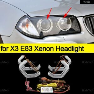 BMW X3 E83 2003-2010 XDRIVE25I XDRIVE30I XDRIVE18D XDRIVE20D 30D 35D M4 スタイル マルチカラー RGB LED エンジェルアイキット リング - for Xenon Headlight