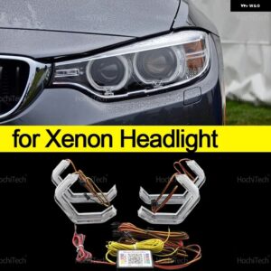 BMW 4シリーズ F32 F33 F36 F82 F83 M4 2013-2019 420I 428I 430I 435I 440I M4 スタイル マルチカラー RGB LED エンジェルアイキット リング - for Xenon Headlight