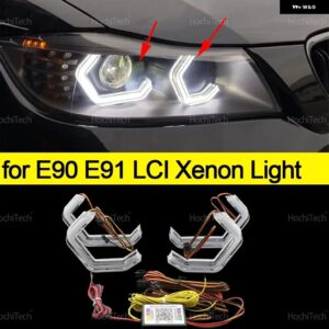 BMW 3シリーズ E90 E91 2005-2012 316I 318I 320I 328I 330I 335I 320D M4 スタイル マルチカラー RGB LED エンジェルアイキット リング - for LCI xenon