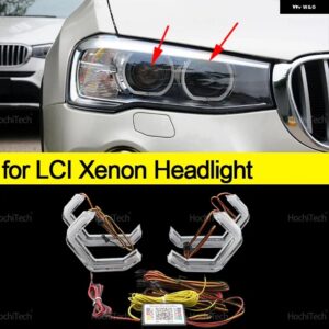 BMW X3 F25 2010-2016 XDRIVE25I XDRIVE30I XDRIVE18D XDRIVE20D 30D 35D M4 スタイル マルチカラー RGB LED エンジェルアイキット リング - for LCI xenon