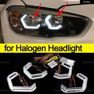 BMW 1シリーズ F20 F21 LCI 2015-2019 116I 118I 120I 125I 116D 118D 120D M4 スタイル マルチカラー RGB LED エンジェルアイキット リング - Halogen Headlight