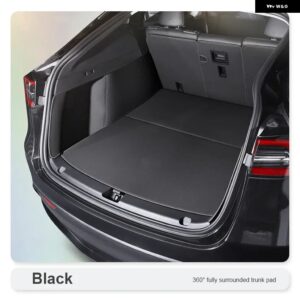 テスラ モデルY カスタム トランク マットカー インテリア アクセサリー 本革 カーペットバック 収納 トランク カーゴマット - black