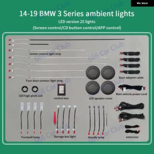 BMW LED アンビエントライト 3/4シリーズ F30 F31 F32 車内中央 制御 計器 スピーカー カバー シンフォニー 装飾 ランプ - Symphony Suit 1
