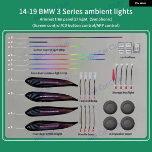 BMW LED アンビエントライト 3/4シリーズ F30 F31 F32 車内中央 制御 計器 スピーカー カバー シンフォニー 装飾 ランプ - Symphony Suit 2