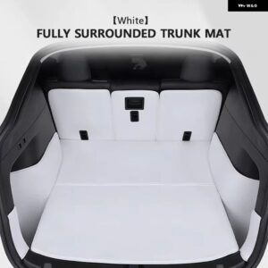 テスラ モデルY 2017-2025 レザー トランク マットリアバック プロテクター パッド 全ウェザーライナーカーゴ ACCESORIOS - White A