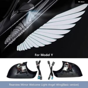 テスラ モデルY エンジェルウィング LED バックミラー 装飾 ライトアクセサリーウェルカムドア投影ランプ アンビエントライト - Y Basic version