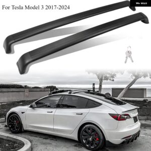 テスラ ロック可能ルーフ ラック モデル3 Y 2017-24 クロスバー屋上 キャリア 貨物 キャリア - For Model 3 2017-24