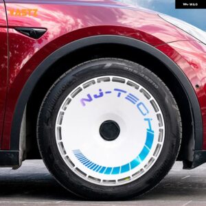テスラ モデルY 19インチ タイヤホイールカバー フルカバレッジ カスタム ホイールキャップリム プロテクター 交換アクセサリー - A-Style 1